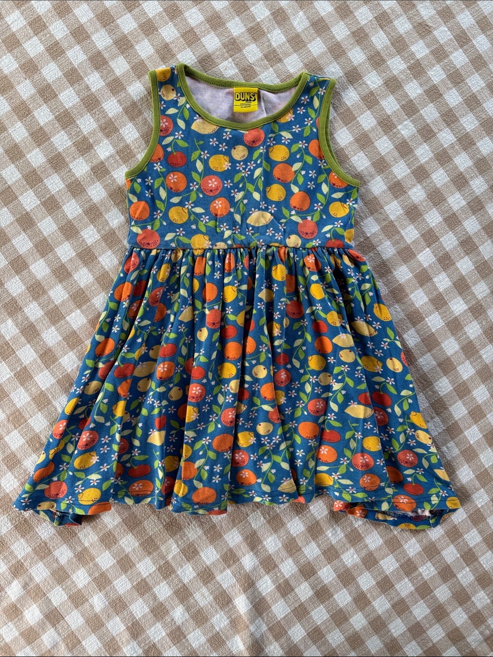 DUNS | Sweden Blue Fruit-Print Sleeveless Kids Dress size 110